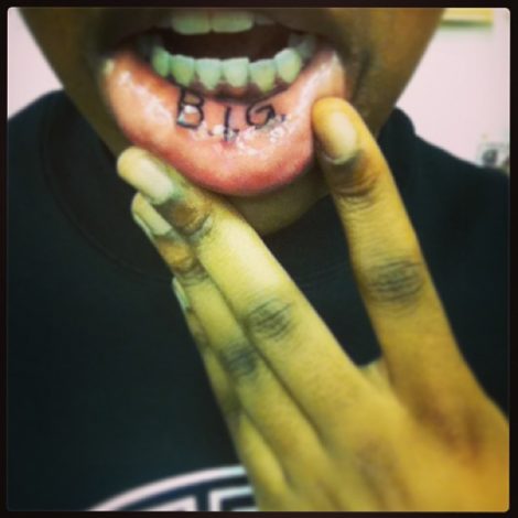 B.I.G's daughter gets a lip tattoo